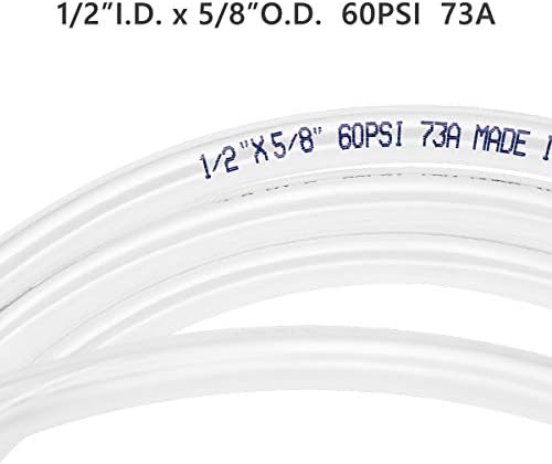 Eastrans Clear Vinyl Tubing Flexible PVC Tubing, Hybrid PVC Hose, Lightweight Plastic Tube, by 1/2 Inch ID, 50-Feet Length