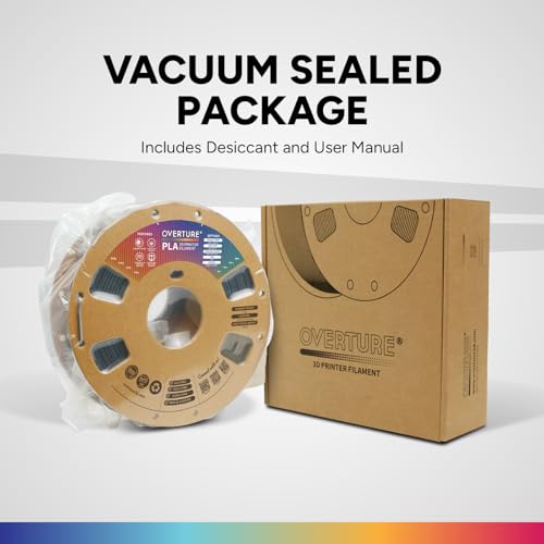 OVERTURE PLA Filament 1.75mm, Neatly Wound 3D Printer Filament 1kg Spool (2.2lbs), Dimensional Accuracy +/- 0.02 mm, Fit Most FDM 3D Printers (Cement Gray)