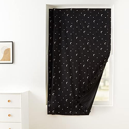 Amazon Basics Portable Blackout Curtain Shade with Suction Cups, 50" W x 78" L, 1-Pack, Moon and Stars