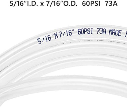 Eastrans 50ft x 5/16'' ID Clear Vinyl Tubing, Flexible Hybrid PVC Tubing Hose, Lightweight Plastic Tube UV Chemical Resistant Vinyl Hose, BPA Free and Non Toxic