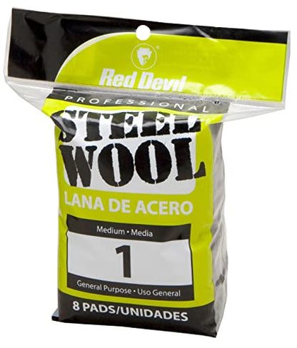 Red Devil 0324 Steel Wool, 1 Medium, (Pack of 48)
