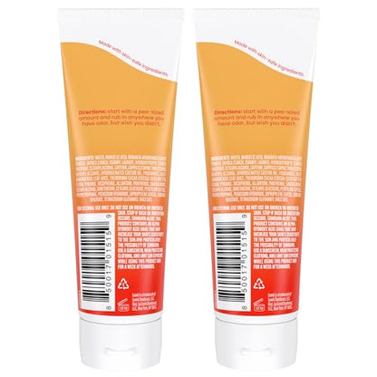 Lume Whole Body Deodorant - Invisible Cream Tube - 72 Hour Odor Control - Aluminum Free, Baking Soda Free, Skin Safe - 3.0 ounce (Pack of 2) (Clean Tangerine)