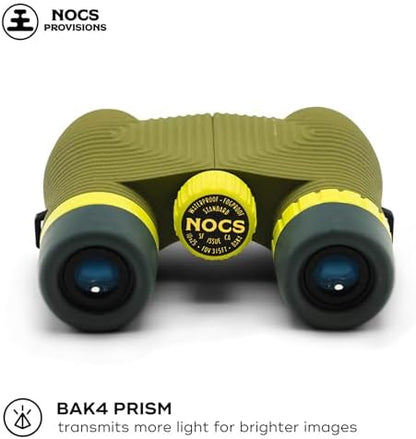 Nocs Provisions Standard Issue 10x25 Waterproof Binoculars, 10X Magnification, Bak4 Prism, Wide View Multi-Coated Lenses for Bird Watching, Hiking & Backpacking - Olive Green