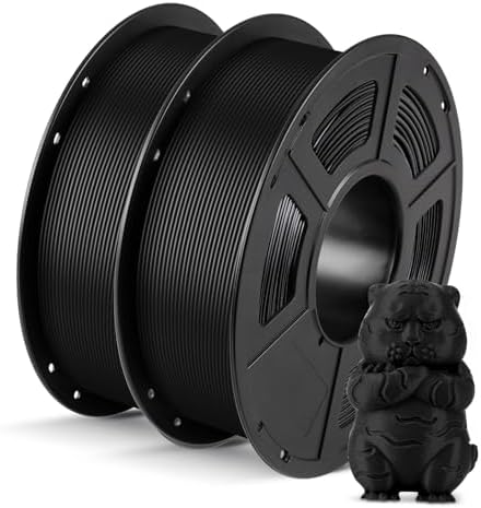 ANYCUBIC PLA Filament 1.75mm Bundle, 3D Printing PLA Filament 1.75mm Dimensional Accuracy +/- 0.02mm, 1KG Spool (2.2 lbs), 2KG Black+Black