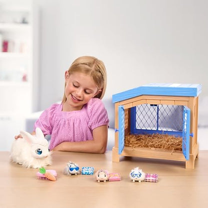 Little Live Pets Bunny Mama Surprise Toy Set, Hutch Interactive Animal Playset with 3 Surprise Babies, 20+ Sounds, Bunny Accessories for Girls Ages 3+
