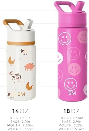 Simple Modern Kids Summit Water Bottle with Straw Lid | Disney Princess 14oz Stainless Steel Cup Insulated Tumbler for Girls, School | Princess Rainbows