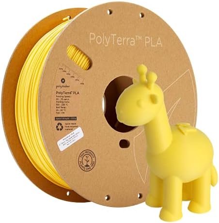 Polymaker Matte PLA Filament Savannah Yellow 1.75mm 1kg 3D Printing Filament, PolyTerra 3D Printer PLA Filament