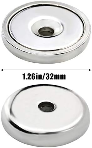 LOVIMAG Neodymium Cup Magnets,Rare Earth Magnets with100 LBS Holding Force,Dia 1.26 inch, with Heavy Duty Countersunk Hole and Stainless, for Tool Room,Workplace etc,Pack of 8