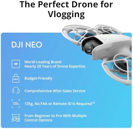 DJI Neo Three-Battery Combo, Mini Drone with 4K UHD Camera for Adults, 135g Self Flying Drone that Follows You, Palm Takeoff, Subject Tracking, QuickShots, Stabilized Video (Controller-Free)