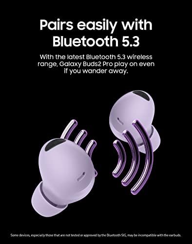 SAMSUNG Galaxy Buds 2 Pro True Wireless Bluetooth Earbuds w/ Noise Cancelling, Hi-Fi Sound, 360 Audio, Comfort Ear Fit, HD Voice, Conversation Mode, IPX7 Water Resistant, Graphite (Renewed)