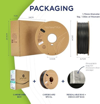 Polymaker Matte PLA Filament Cotton White 1.75mm 1kg 3D Printing Filament, PolyTerra 3D Printer PLA Filament