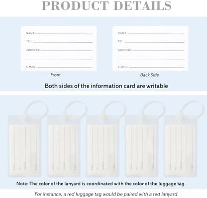 50 Pack Luggage Tags for Suitcases, Airplane Travel Essentials for Flying, International Travel Must Haves, and Luggage Accessories by Sodsay