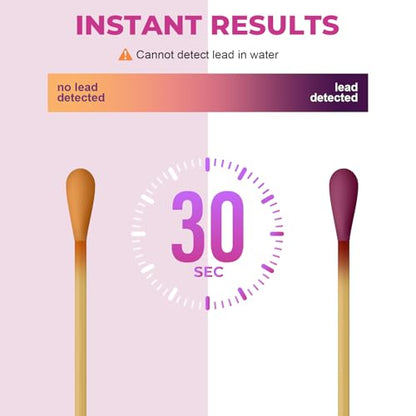Lead Paint Test Kit: 60 Swabs Accurately Formulated Lead Test Kit Testing for Dishes Paint Cups Ceramics Toy and All Surfaces - Results in 30 Seconds Lead Detector