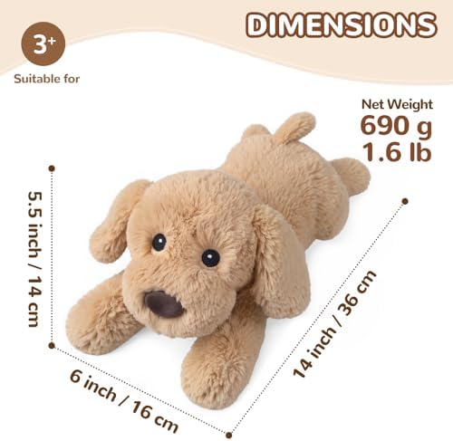 Dog Stuffed Animals, Microwavable Stuffed Animal Adorable Fluffy Puppy Plush for Warmth, Heatable Coolable Lavender Scent Puppy Plush Toy, Cute Soft Dog Plushies for Kids Adults Gift, Golden Retriever