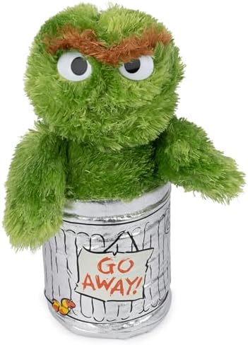 GUND Sesame Street Official Oscar The Grouch Muppet Plush, Premium Plush Toy for Ages 1 & Up, Green/Silver, 10”