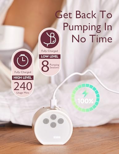 Momcozy Hands-Free Breast Pump S12 Pro, Wearable & Portable Pump with Soft DoubleFit Flange, 3 Modes | 9 Levels Double Electric Pump, Smart Display, 24mm, 2 Pack, Cozy White