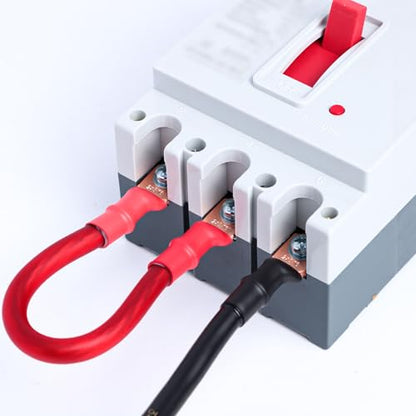 TKDMR 264 PCS Battery Cable Ends Kit,132 PCS AWG 8 6 4 2 1/0 2/0 Heavy Duty Copper Wire Lugs Ring Terminals,Battery Cable Lugs Eyelets Terminal Connectors with 132 PCS 3:1 Heat Shrink Tubing