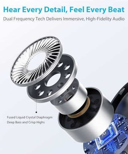 Ultra Open Ear Earbuds - Ergonomic Clip-On Earbuds, Bone Conduction Over-The-Ear Headphones with Waterproof Design and Secure Fit for Small Ears, Obsidian Black