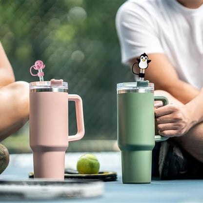 14Pc Straw Cover for Stanley Cup, Silicone Straw Topper for Stanley Cup 30&40oz with Tumblers, 10mm 0.4in Lid Accessories (Reusable)