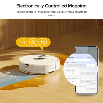roborock Q7 M5+ Robot Vacuum and Mop, Upgraded from Q5 Max+, 7 Weeks Self-Emptying, 10000Pa Suction, Dual Anti-Tangle System, for Pet Hair & Carpet, PreciSense LiDAR Navigation, App Control, White