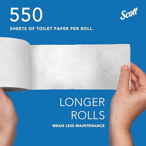 Scott Professional Standard Roll Bulk Toilet Paper (04460), 2-Ply, Elevated Design, White, Individually Wrapped (80 Rolls of 550 Sheets, 44,000 Sheet Total)
