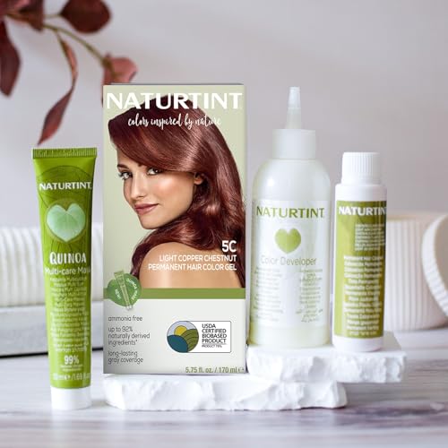 Naturtint 5C Light Copper Chestnut Permanent Hair Color (Pack of 6), Ammonia Free, Vegan, Cruelty Free, up to 100% Gray Coverage, Long Lasting Results (Packaging may vary)