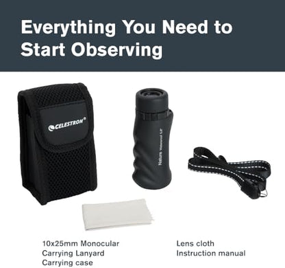 Celestron – Nature 10x25 Monocular – Ideal for Hiking and Wildlife Viewing – Multi-Coated Optics – 25mm Objective Lens – BaK-4 Prism –Twist-Up Eyecup – Waterproof & Fogproof