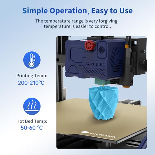 ANYCUBIC PLA 3D Printer Filament, Glow in The Dark, 3D Printing PLA Filament 1.75mm Dimensional Accuracy +/- 0.02mm, 1KG Spool (2.2 lbs), Blue PLA, Glow Blue