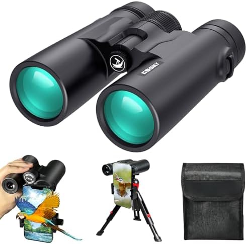 Gosky 8x42 Roof Prism Binoculars for Adults, HD Professional Binoculars for Bird Watching Travel Stargazing Hunting Concerts Sports-BAK4 Prism FMC Lens-with Phone Mount Tripod Strap Carrying Bag