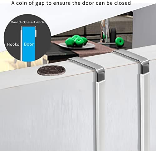 FYY Over The Door Hooks, 10 Pack Door Hangers Hooks with Rubber Prevent Scratches Heavy Duty Organizer Hooks for Living Room, Bathroom, Bedroom Hanging Clothes, Towels, Hats, Coats, Bags White