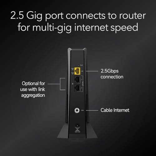 NETGEAR Nighthawk DOCSIS 3.1 Mid/high-Split Cable Modem (CM3000-1AZNAS) – Approved for Today’s Fastest Speeds - Works With all Cable Providers, Incl. Xfinity, Spectrum, Cox - Cable Plans up to 2.5Gbps