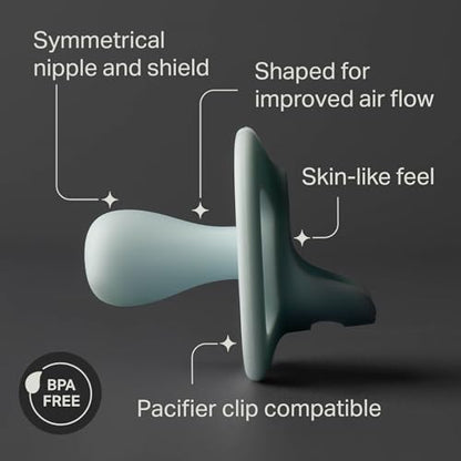 Tommee Tippee Ultra-Light StayPut Pacifier, One-Piece Silicone Design, 0-6m, 4 Pack