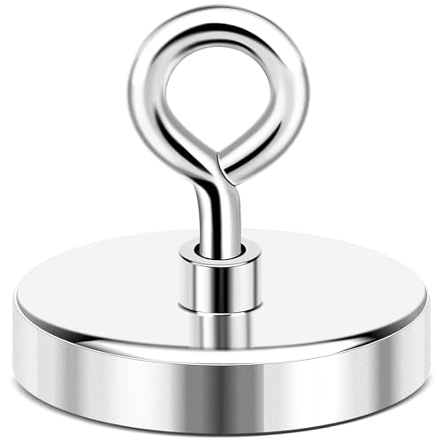 DIYMAG Neodymium Fishing Magnets, 1500lbs (680KG) Pulling Force Rare Earth Magnet with Countersunk Hole Eyebolt Diameter 4.72Inch (120mm) for Retrieving in River an Magnetic Fishing
