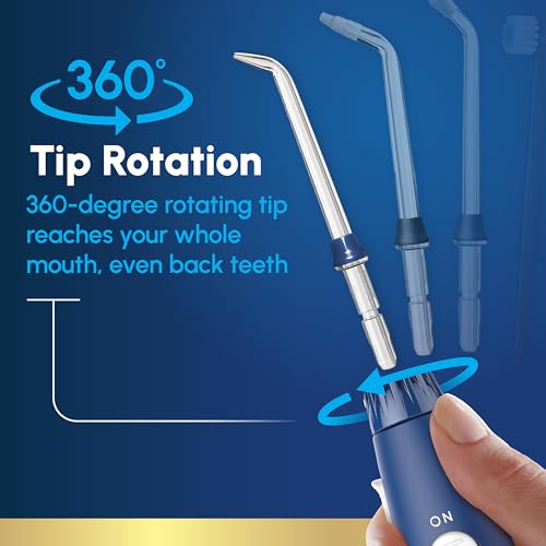 Waterpik Aquarius Water Flosser For Teeth Cleaning, Gums, Braces, Dental Care, Electric Power With 10 Settings, 7 Tips For Multiple Users And Needs, ADA Accepted, Blue WP-663, Packaging May Vary