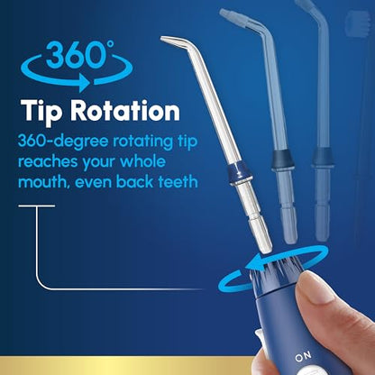 Waterpik Aquarius Water Flosser For Teeth Cleaning, Gums, Braces, Dental Care, Electric Power With 10 Settings, 7 Tips For Multiple Users And Needs, ADA Accepted, Blue WP-663, Packaging May Vary