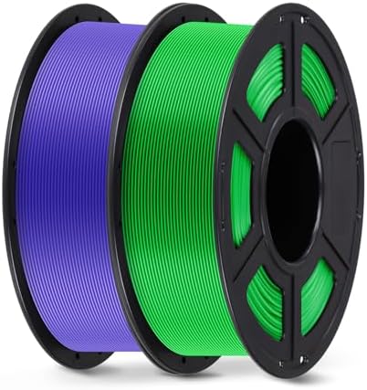 ANYCUBIC PLA Filament 1.75mm Bundle, 3D Printing PLA Filament 1.75mm Dimensional Accuracy +/- 0.02mm, 1KG Spool (2.2 lbs), 2KG Purple + Green