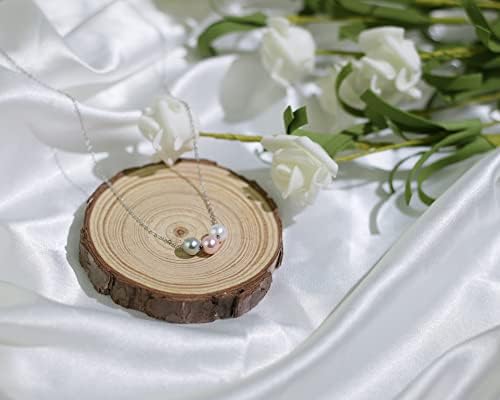 Sereney Birthday Gifts for Girls Women, Sterling Silver Pearl Necklace as 7 9 10 11 13 15 16 18 21 30 40 50 60 Year Old Birthday Gifts, Single Pearl Necklace as Bday Gifts for Friends
