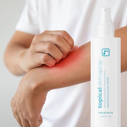 BRIOTECH Topical Skin Spray, Hypochlorous Acid for Sensitive Skin, HOCl Facial Mist, Full Body Support Against Irritation, Calm Redness, Soothe Foot & Scalp, 1 Gallon Refill (2 Pack)