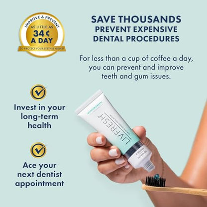 Toothpaste Gel, Clinically Proven to Remove Plaque 250% Better, Improves Gum Health 190% Better, Prevents & Reduces Tartar, Freshens Breath, SLS Free Dental Gel, Wintergreen, 3 Pack