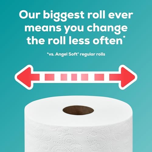 Angel Soft Toilet Paper, 24 Super Mega Rolls = 144 Regular Rolls, Soft and Strong Toilet Tissue