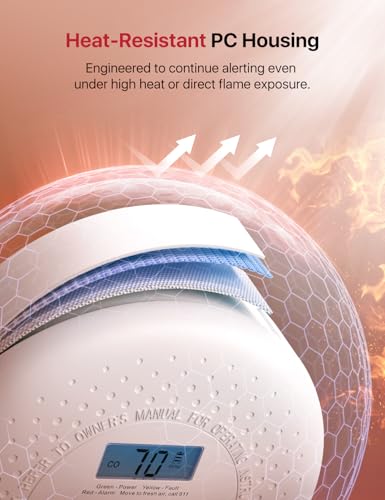 X-Sense Smoke Detector Carbon Monoxide Detector Combo, 10-Year Battery Smoke Detector with Display, Standalone Model SC01, Single Pack