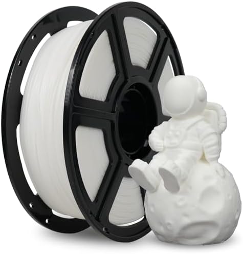 FLASHFORGE PLA Filament 1.75mm +/- 0.02mm, Matte White 3D Printer Filament 1kg (2.2lbs) Spool, Excellent Printing Performance, Easy to Use for Most FDM 3D Printers