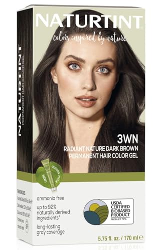Naturtint 3WN Radiant Nature Dark Brown Permanent Hair Color (Pack of 1), Ammonia Free, Vegan, Cruelty Free, up to 100% Gray Coverage, Long Lasting Results (Packaging may vary)