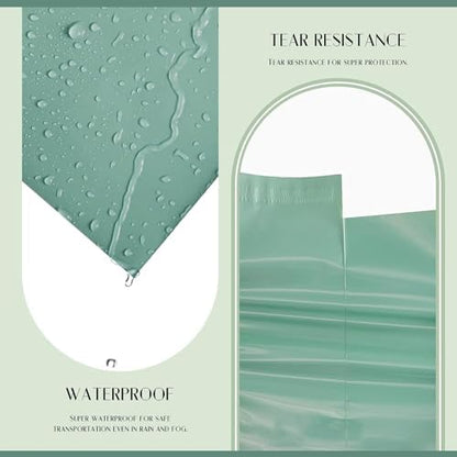 Metronic Poly Mailers 14.5X19 500Pack, Strong Adhesive Shipping Envelopes for Clothing, Waterproof Shipping Bags for Small Businesses, Flexible Mailers Poly Bags, Grayed Jade Green