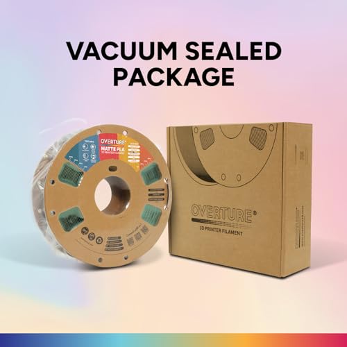 OVERTURE Matte PLA 3D Printer Filament 1.75mm, Matt Surface & Low Warping Filament 1kg Spool (2.2 lbs), Accuracy +/- 0.02 mm, Fit Most FDM Printers (Matte Light Green)
