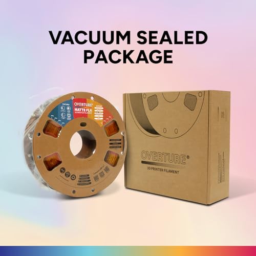 OVERTURE Matte PLA 3D Printer Filament 1.75mm, Matt Surface & Low Warping Filament 1kg Spool (2.2 lbs), Accuracy +/- 0.02 mm, Fit Most FDM Printers (Matte Orange)