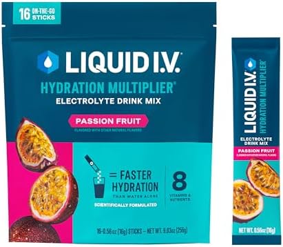 Liquid I.V.® Hydration Multiplier - Passion Fruit | Electrolyte Powder Drink Mix | 1 Pack (16 Servings)