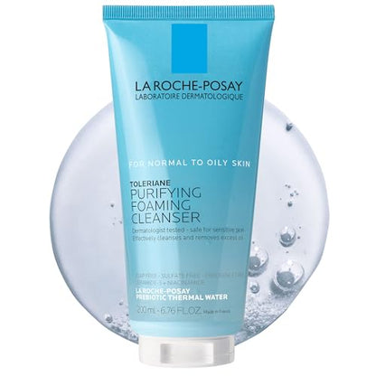La Roche-Posay Toleriane Purifying Foaming Facial Cleanser, Oil Free Face Wash for Women & Men with Niacinamide + Ceramides, Pore Cleanser Safe For Sensitive Skin, Won’t Dry Out Skin, Soap Free