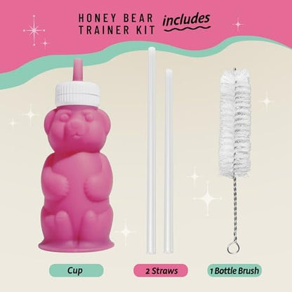 Legendairy Milk Honey Bear Straw Cup Silicone for Babies (Green), 8 oz. Dishwasher Safe, Food Grade Silicone, Honeybear Sippy Cup for Ages 4+ Months