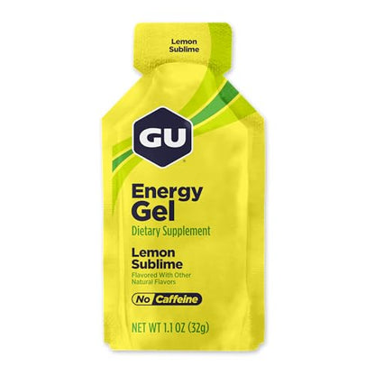 GU Energy Original Sports Nutrition Energy Gel, Vegan, Gluten-Free, Kosher, and Dairy-Free On-the-Go Energy for Any Workout, 24-Count, Lemon Sublime